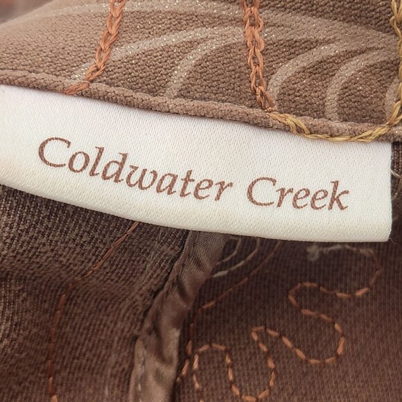 Brown Embroidered Paisley Zip-Up Jacket With High Collar & Back Buttoned details - Picture 12 of 15